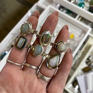 925 Sterling Silver Opal Rings!